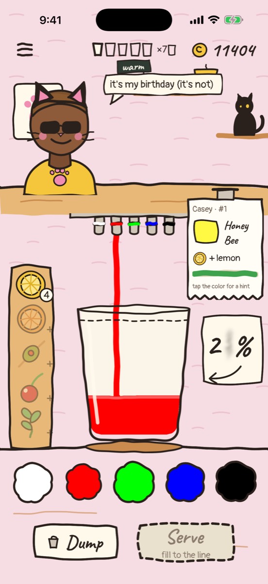 The cat café theme with a customer in cat ears